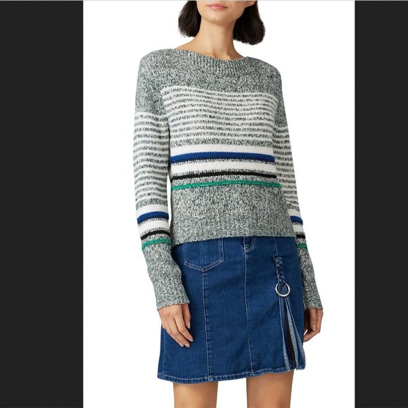 See‎ by Chloe Striped Melange Knit Sweater Sz Large As Is (fits sz Small) - Picture 1 of 9